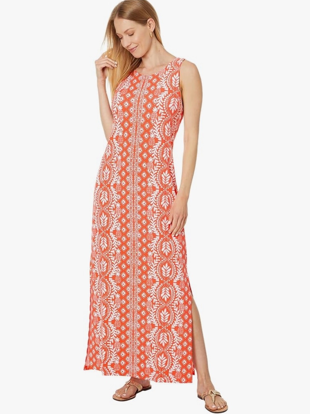 NWT Lilly Pulitzer Ulla Print Racerback Maxi Tank Dress in Flamingo Feather XL